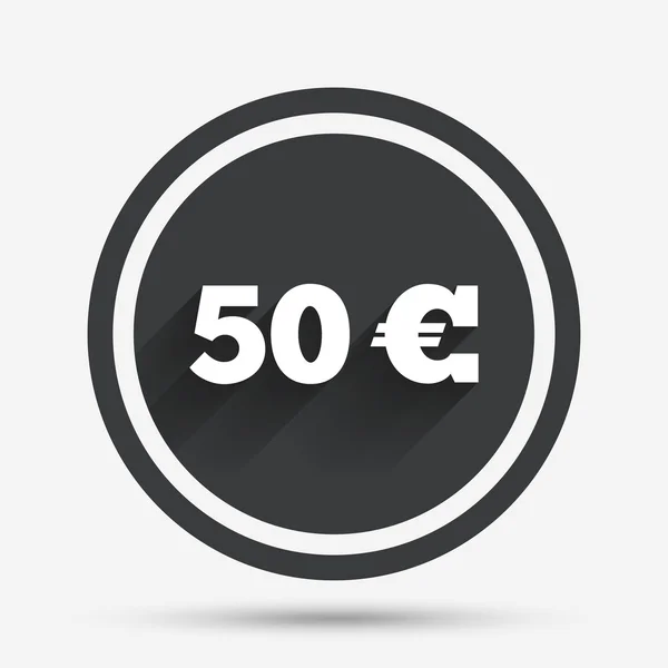 50 Euro segno icona. Simbolo valuta EUR . — Vettoriale Stock