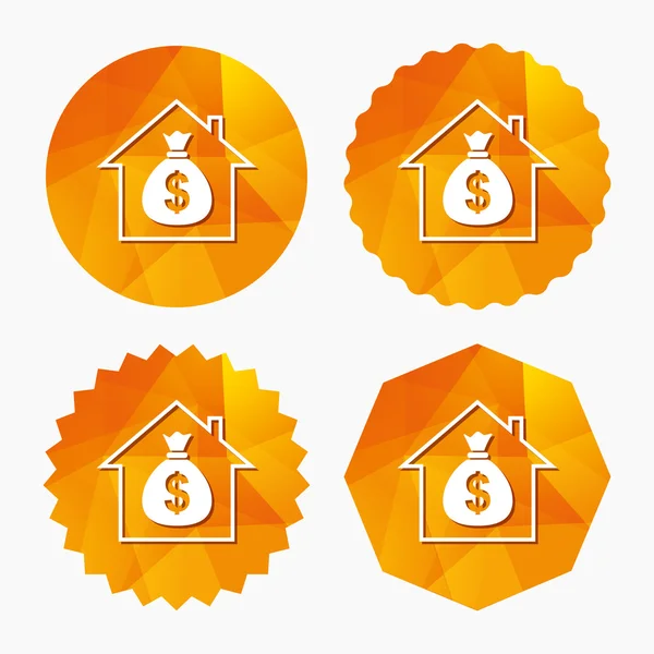 Mortgage sign icon. Real estate symbol. — Stock Vector