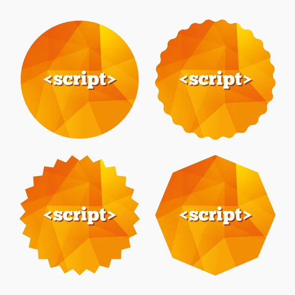Script tecken ikon. JavaScript kod symbol. — Stock vektor