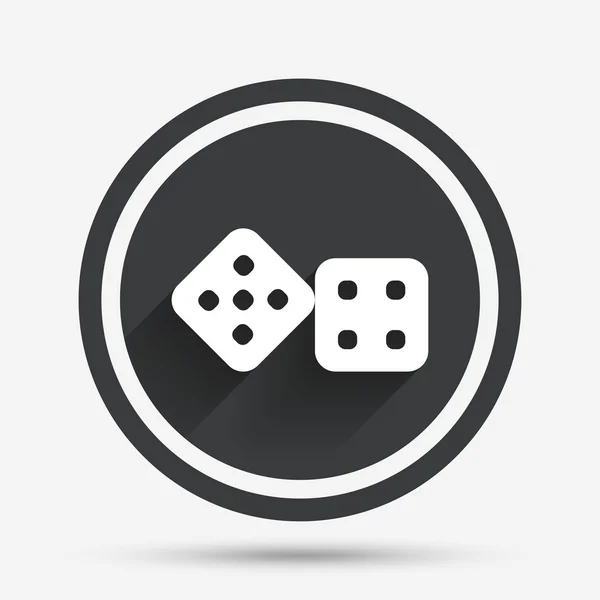 Icono de signo de Dices. Juego de casino símbolo . — Vector de stock