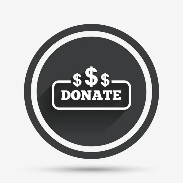 Donate sign icon. Dollar usd symbol. — Stock Vector