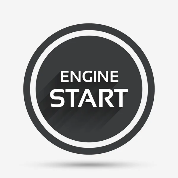 Ξεκινήστε το εικονίδιο "υπογραφή" κινητήρα. κουμπί τροφοδοσίας. — Διανυσματικό Αρχείο