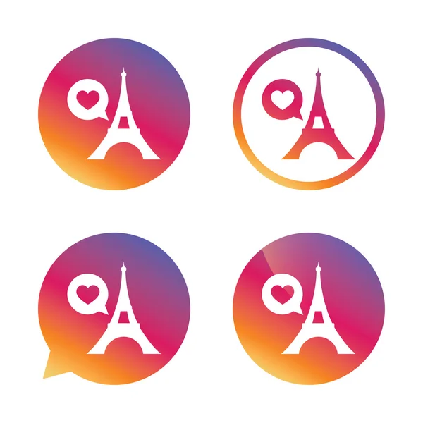 Eiffel tower ikony. Symbol Paryża. — Wektor stockowy
