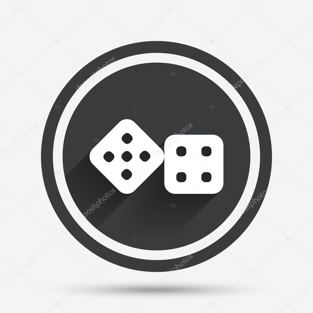 Dices sign icon. Casino game symbol.