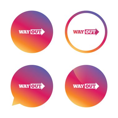 Sağ çıkış yolu işareti simgesi. ok simgesi.