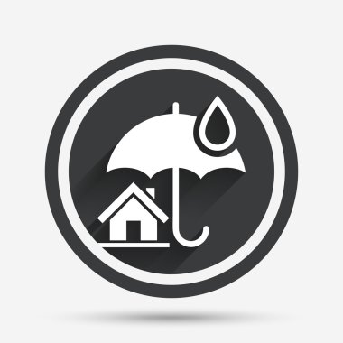 ev sigorta işareti simgesi. Emlak sigorta.