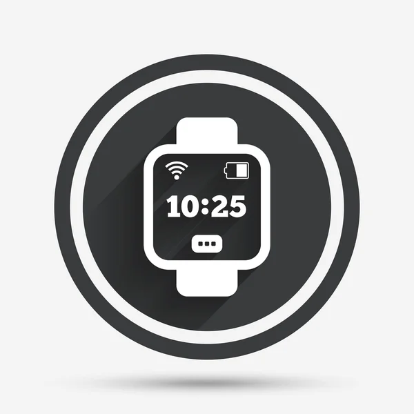Icona segno orologio intelligente. Orologio digitale da polso . — Vettoriale Stock