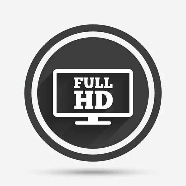Full HD televisión de pantalla ancha. Símbolo de alta definición . — Vector de stock