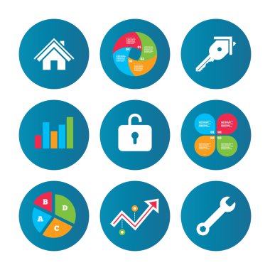 ev anahtar simgesi. İngiliz anahtarı servis Araç simgesine.