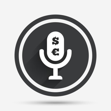 mikrofon simgesi. hoparlör simgesi. Müzik işareti ödenen.