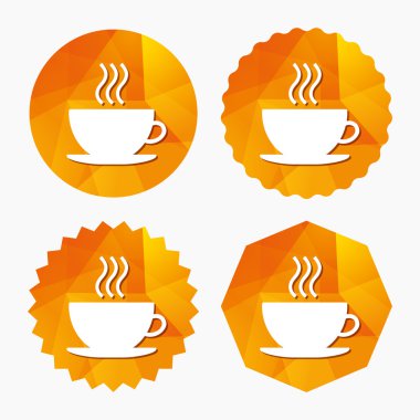 Kahve Kupası işareti simgesi. sıcak kahve düğmesi.