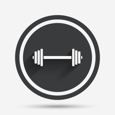 barbell işareti simgesi. kas kaldırma sembolü.