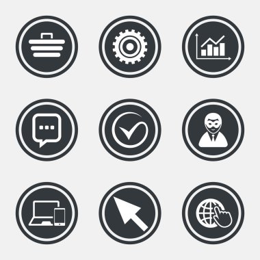 Internet, seo simgeler. Onay işaretleri alışveriş,.