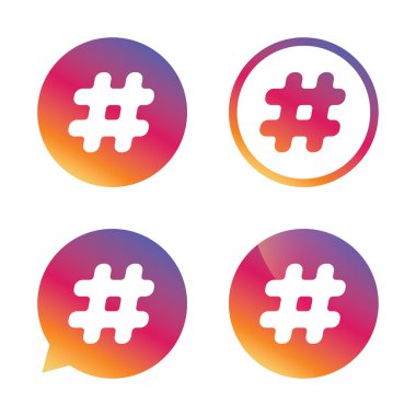 Hashtag sign icon. Social media symbol. clipart