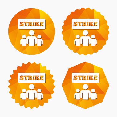 Strike sign icon. Group of people symbol. clipart