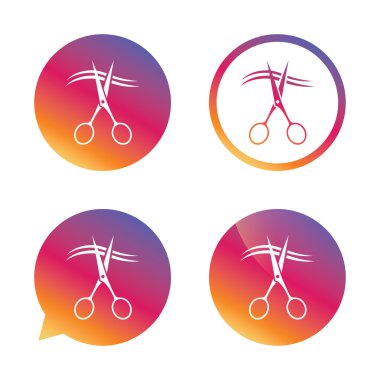 Makas saç işareti simgesi kesti. Kuaför sembolü.