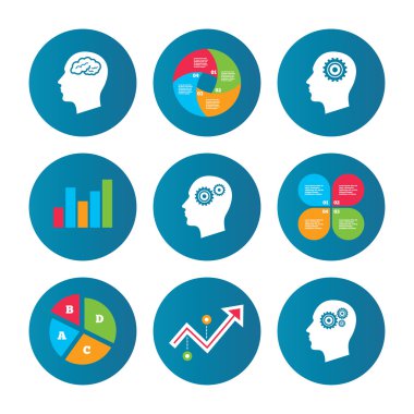 kafa beyin simgesi ile. erkek insan sembolleri.