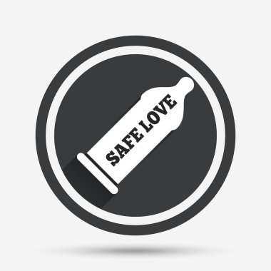 Prezervatif güvenli seks işareti simgesi. bariyer doğum kontrol.