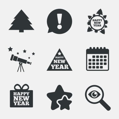 mutlu yeni yıl işareti. Noel ağaçları.