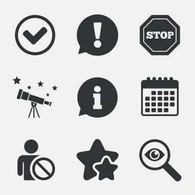 bilgi simgeleri. Dur yasağı sembolü.