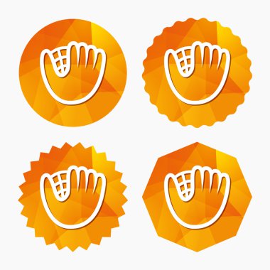 Beyzbol eldiveni işareti simgesi. Spor sembolü.