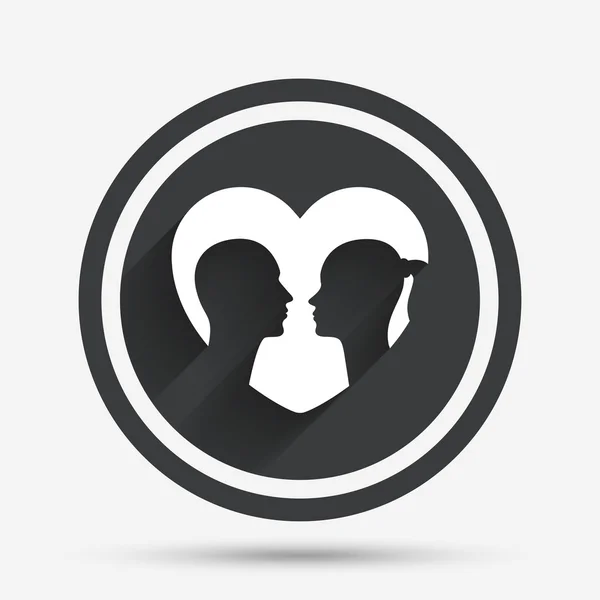 Icono de signo de pareja. Amor masculino femenino. Amantes . — Vector de stock