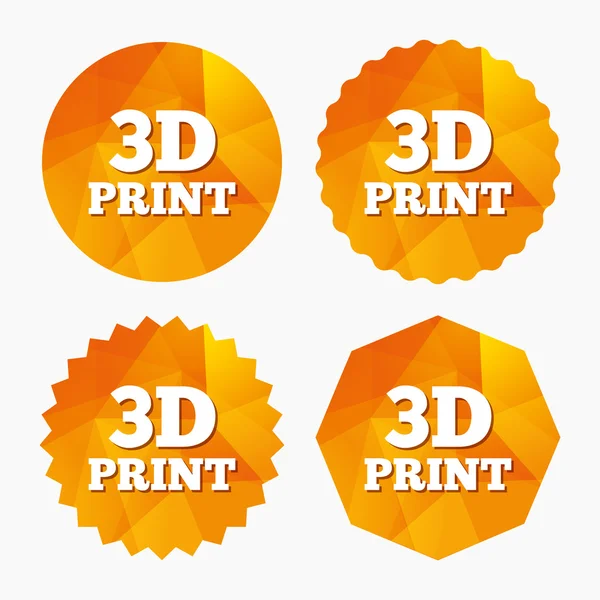 3D tryckta tecken ikonen. 3D utskrift symbol. — Stock vektor