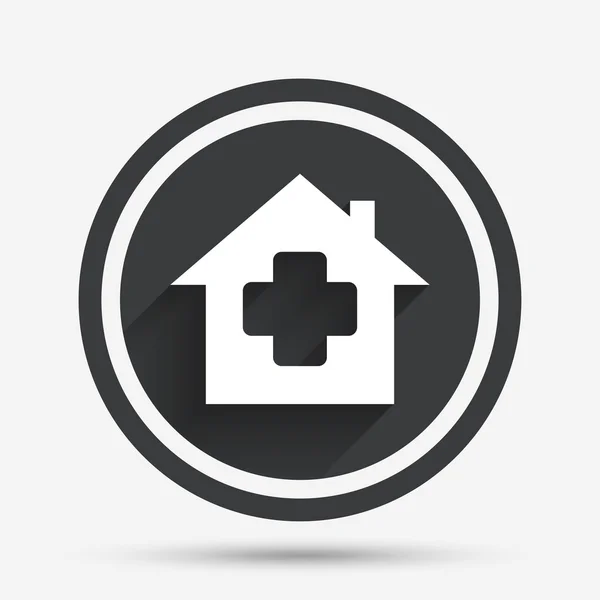 Ikona znak medycznych szpitala. symbolem domu medycyna. — Wektor stockowy