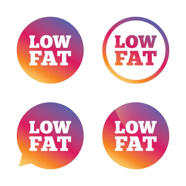 低脂肪标志图标。盐、 糖的食物象征. — 图库矢量图片