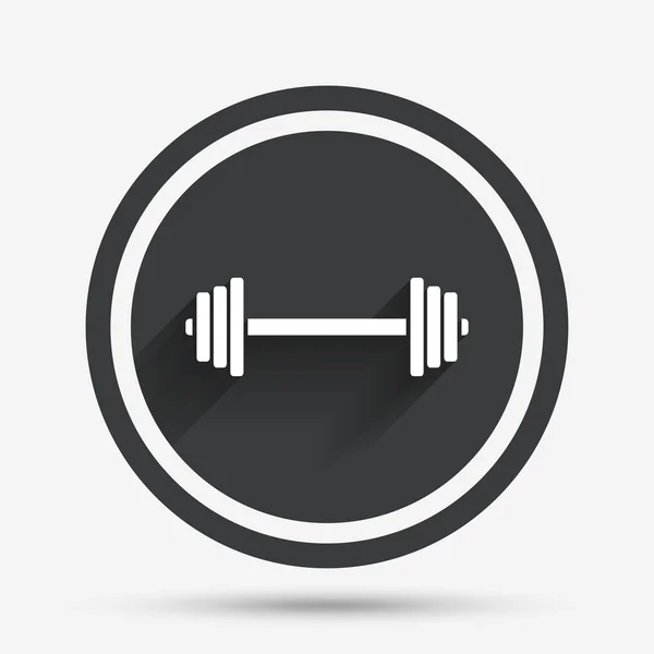 Icona del simbolo del bilanciere. Simbolo di sollevamento muscolare . — Vettoriale Stock