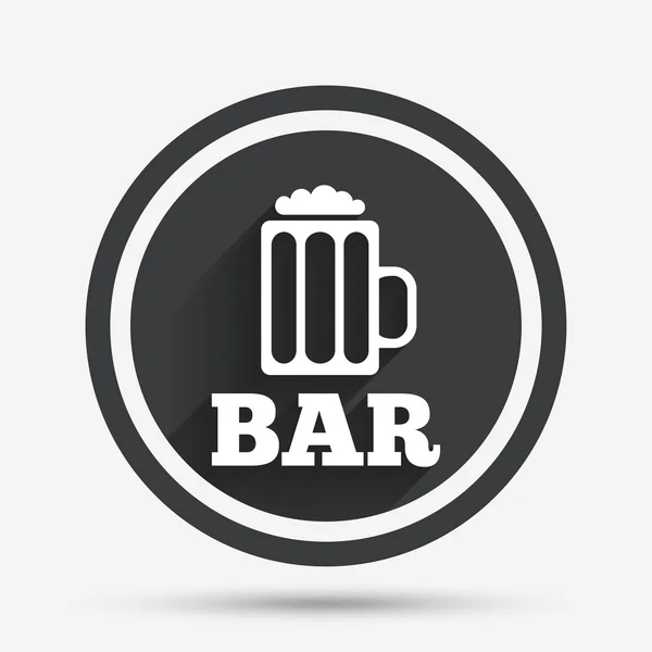 Icono de signo de bar o pub. Símbolo vaso de cerveza . — Vector de stock