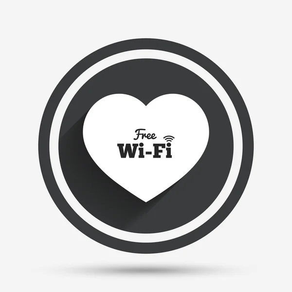 Αγάπη σημάδι δωρεάν Wi-Fi. Wi-Fi σύμβολο. — Διανυσματικό Αρχείο