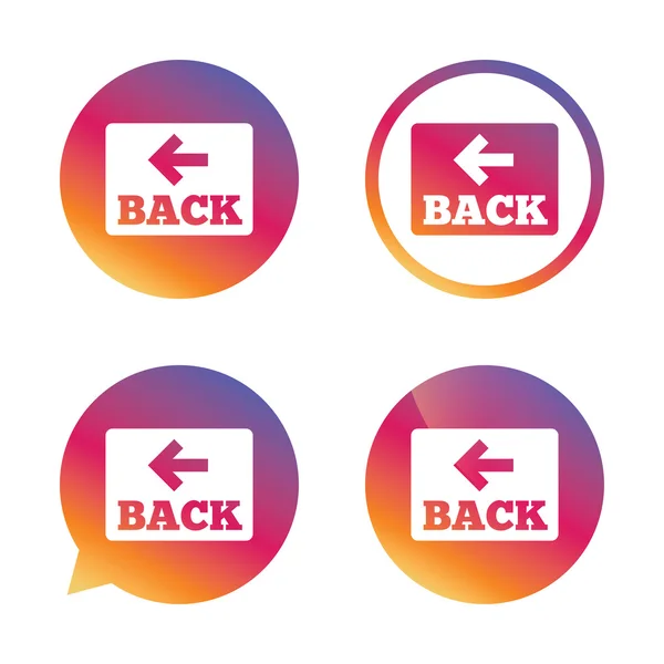 Arrow sign icon. Back button. Navigation symbol. — Stock Vector