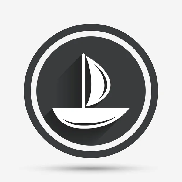Segla båten ikonen. Fartyget tecken. — Stock vektor