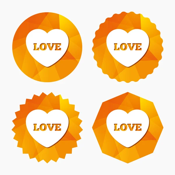 Heart sign icon. Love symbol. — Stock Vector