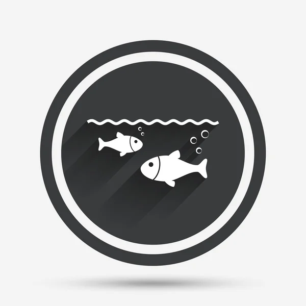 Fish in water sign icon. Fishing symbol. — Stock Vector