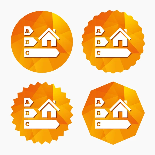 Energieffektivitet ikon. hus byggnad symbol. — Stock vektor