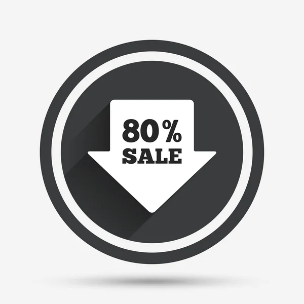 80 procent försäljning pilikonen tag tecken. — Stock vektor