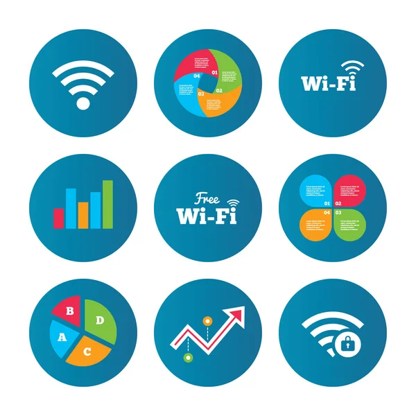 WiFi Wireless netwerk pictogram. Wi-fi-zone vergrendeld. — Stockvector