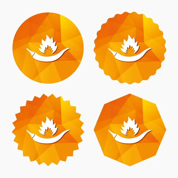 Panneau de piment fort icône. Symbole alimentaire épicé . — Image vectorielle