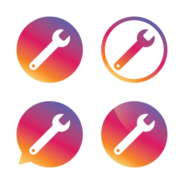 Wrench key sign icon. Service tool symbol. — Stock Vector