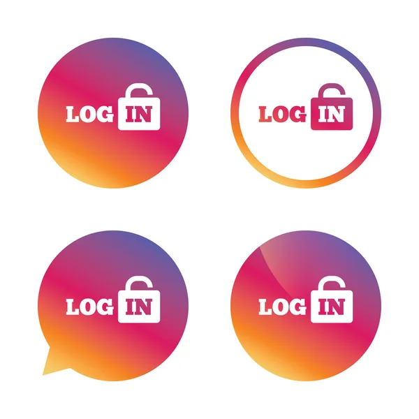 Login teken pictogram. Meld u bij symbool. vergrendelen. — Stockvector