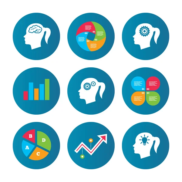 beyin icon.female kadın sembolleri ile baş.