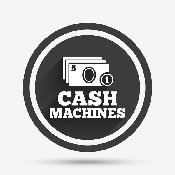 Cash and coin machines sign icon. Paper money. — Stock Vector