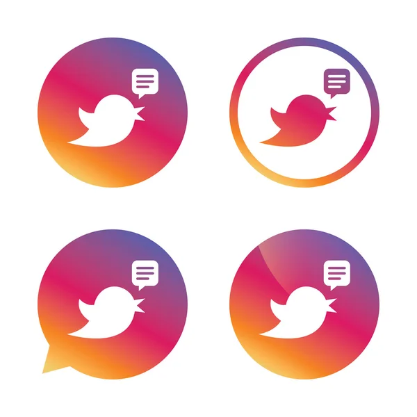 Bird sign icon. Social media symbol. — Stock Vector