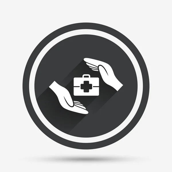Signe d'assurance médicale. Symbole d'assurance maladie . — Image vectorielle