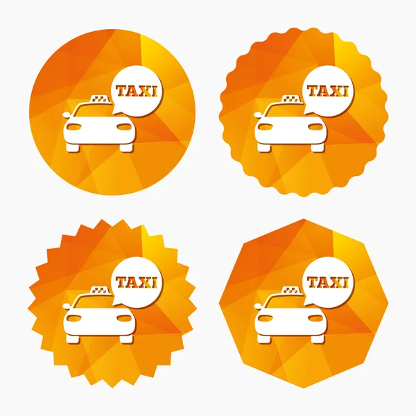 Taxi auto segno icona. Simbolo trasporto pubblico . — Vettoriale Stock