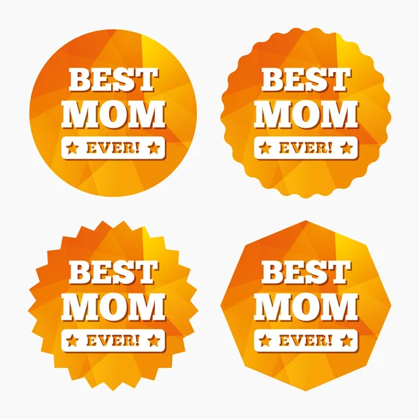 Best mom ever sign icon. Award symbol. — Stock Vector