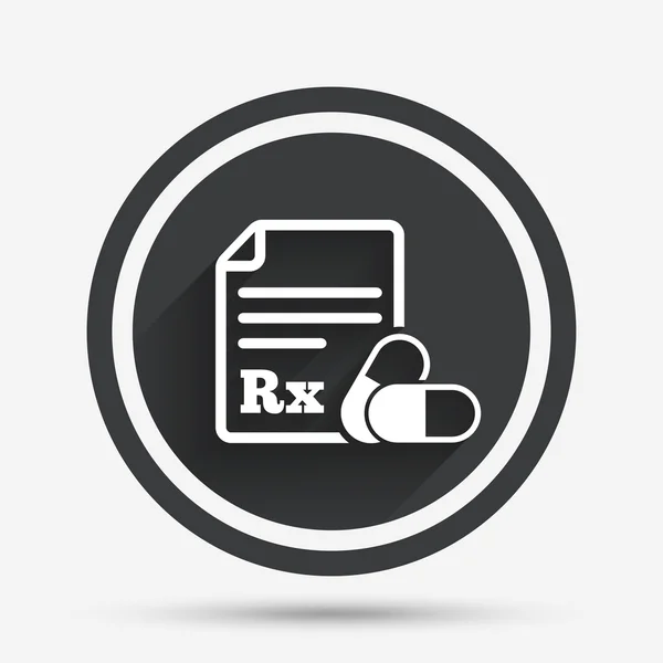 Medical prescription Rx sign icon. Pharmacy. — Stock Vector