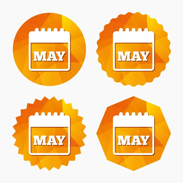Icono de signo de calendario. Mayo mes símbolo . — Archivo Imágenes Vectoriales